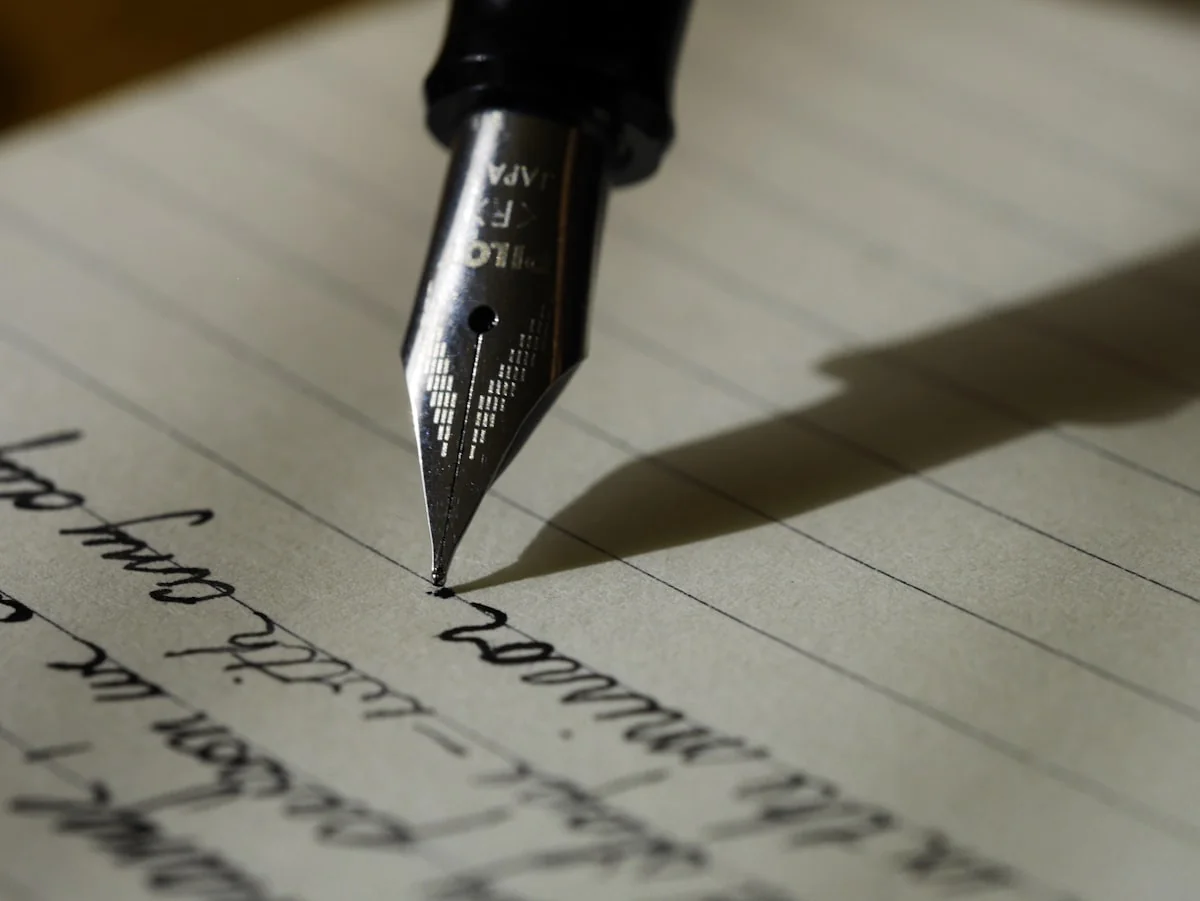 Notebook and keyboard representing ghostwriting workspace